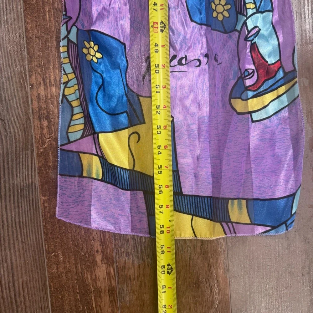 Picasso Inspired Art Scarf Set Cubist Portrait Square & Long Sheer Bundle